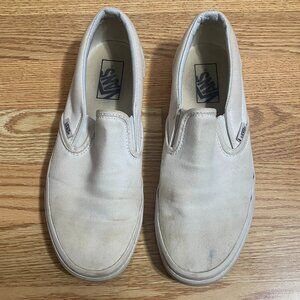 White slide-on Vans Size 9 Women, 7.5 Men